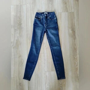 jeans GOOD AMERICAN High Rise Medium Wash Ultra Skinny Jean XSMALL 00 24 EUC